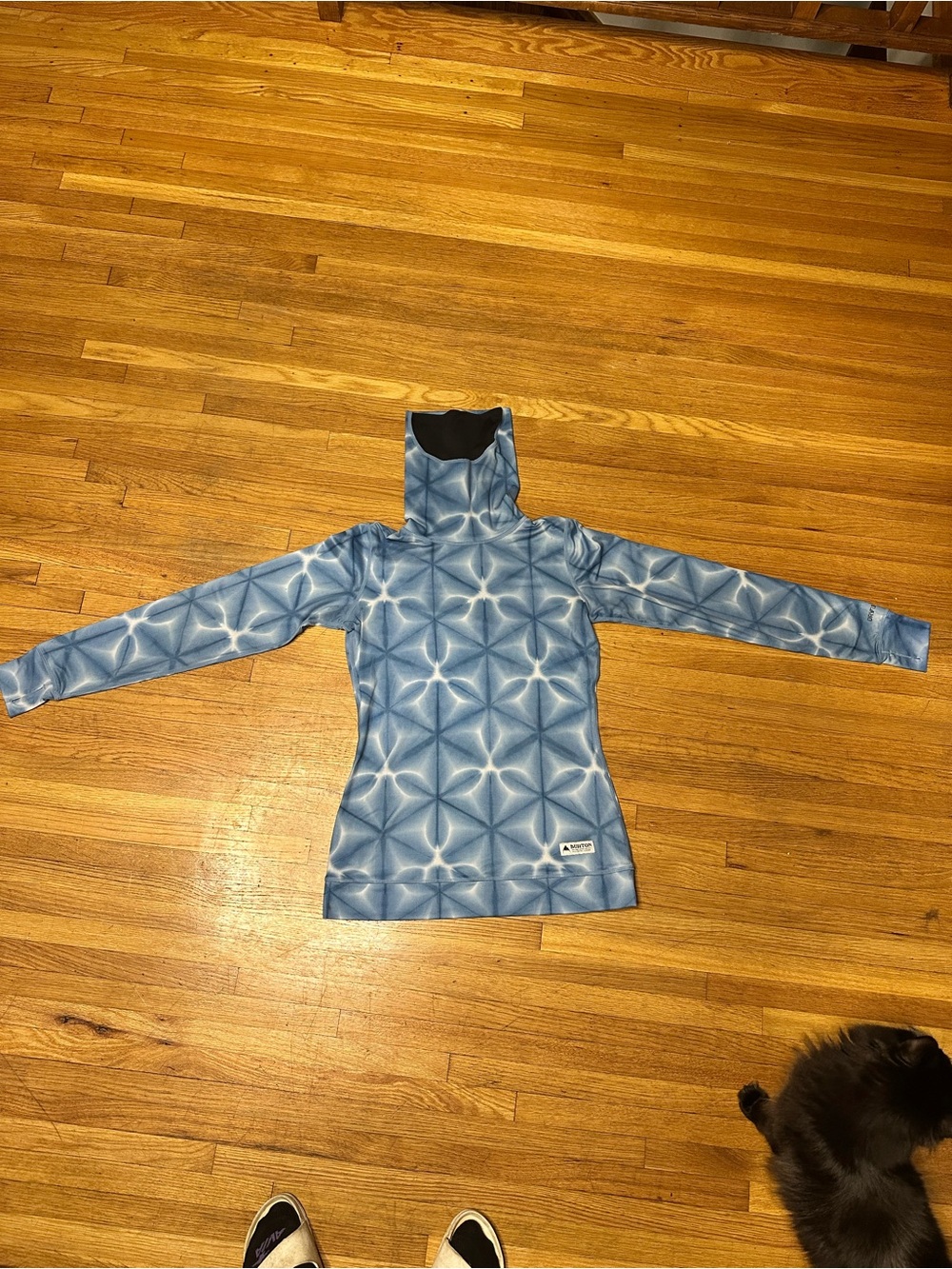 Burton Blue Geometric Hooded Pullover Jacket